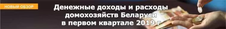 Денежные доходы и расходы домохозяйств Беларуси в первом квартале 2019 г 