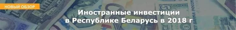 Иностранные инвестиции в Республике Беларусь в 2018 г 