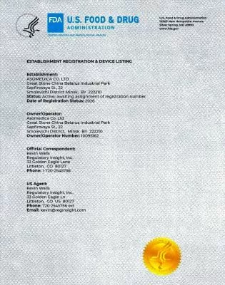 Резидент «Великого камня» получил первый в Беларуси сертификат FDA на медицинские изделия Резидент «Великого камня» получил первый в Беларуси сертификат FDA на медицинские изделия