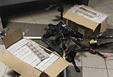 Литовские пограничники сбили дрон с белорусскими контрабандными сигаретами