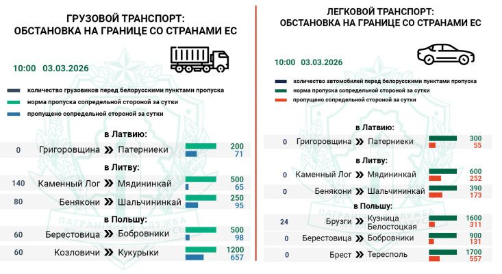 Более 340 фур ожидают въезда в Литву и Польшу — Госпогранкомитет