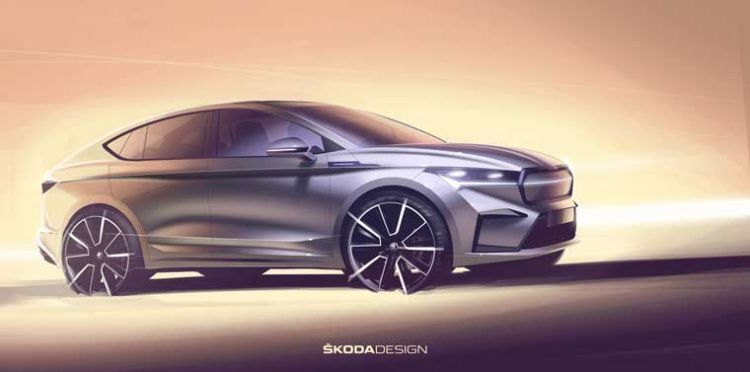 Компания Škoda представила эскизы нового электрического купе-кроссовера Enyaq Coupé iV