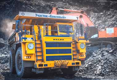 Техника БелАЗ начинает работу на угольном разрезе в Кемеровской области