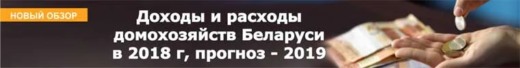 Доходы и расходы домохозяйств Беларуси в 2018 г, прогноз - 2019 